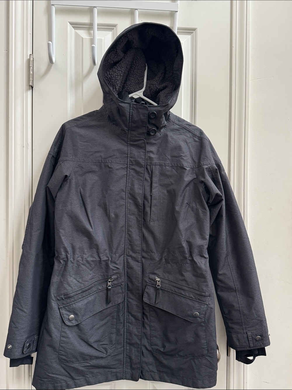 Columbia Women's Black Hooded 2 in 1 Jacket with Fleece Hood OmniHeat Insulted